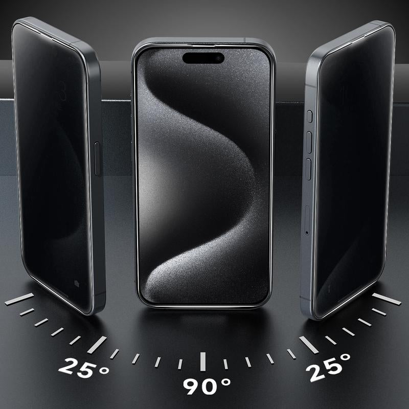 UnBreak-Glass 28° Anti-Spy iPhone Screen Protector — Full-Coverage 9H Tempered Glass with Zero Bubbles